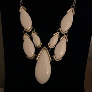 Gold and white statement necklace
